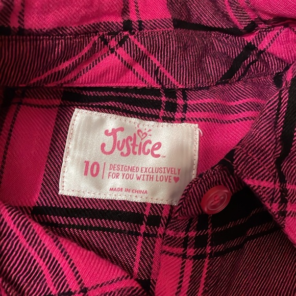 Justice Super soft light weight Flannel size 10 - Picture 2 of 3